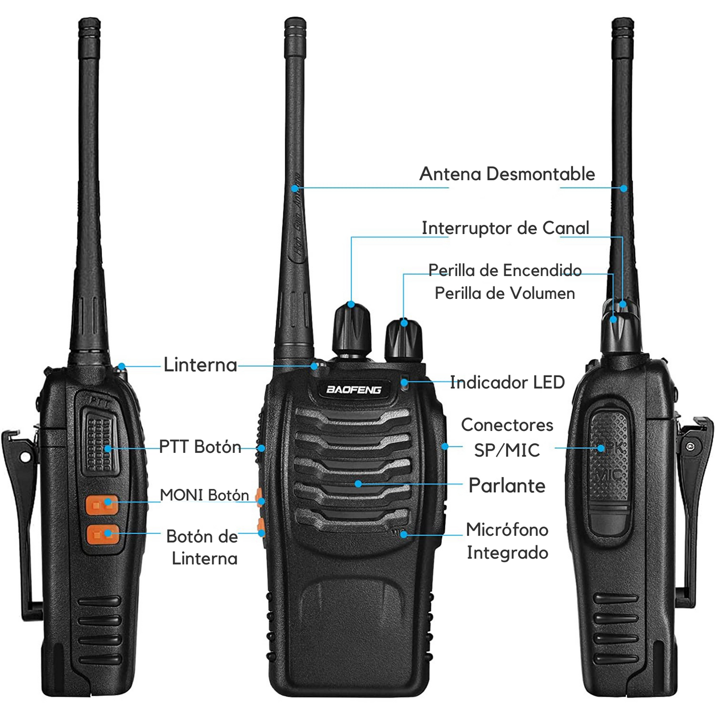 2 Walkie Talkies Baofeng BF-888S